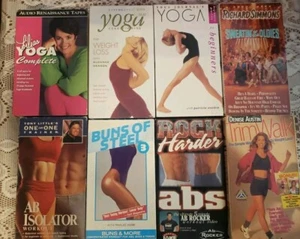 8 VHS EXCERCISE TAPES, 7 USED & 1 NEW - Picture 1 of 2