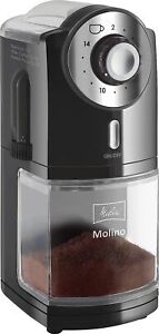 Melitta 1019-02 Kaffeemühle Molino, elektrisch, Scheibenmahlwerk, schwarz