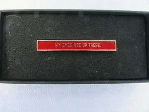 Easy Tiger - MY EYES ARE UP THERE - TIE BAR (RED ENAMAL/SILVER) - NIB - Picture 1 of 3