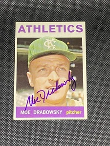 Moe Drabowsky Kansas City Athletics Signed Auto 1964 Topps #42 ~ COA - Picture 1 of 3