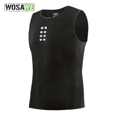 WOSAWE Men's Cycling Vest MTB Bike Layer Sleeveless Underwear Lightweight Top - Image 1 of 4