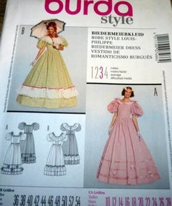 *NEW Burda DRESS Costume 1800s Sewing Pattern 10-12-14-16-18-20-22-24-26-28 UC - Picture 1 of 1