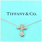 Tiffany & Co. Elsa Peretti Small Cross Pendant Necklace Silver 925 [Near Mint]