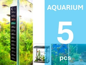 5 piezas nuevas tiras de teromómetro de temperatura autoadhesivas ecológicas para acuario - Imagen 1 de 5