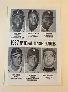 Roberto Clemente Hank Aaron Lou Brock P Niekro 1967 Baseball Publication 4X6 Pic - Picture 1 of 1