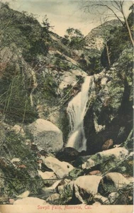 Postal C-1910 San Gabriel California Sawpit Falls Monrovia coloreada a mano 4239 - Imagen 1 de 2