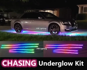 JHB 2pcs 4FT +2pcs 6.5FT Dream Color CHASING Flow LED Underbody Stri pLights Kit - Picture 1 of 23