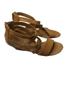 Sandalias Blowfish Malibu para mujer talla 7 tostadas con tiras cremallera trasera defecto - Imagen 1 de 9