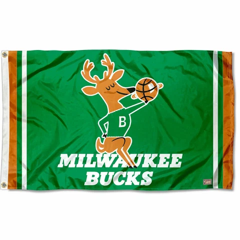 Milwaukee Bucks Retro Hardwood Classics Flag Cover