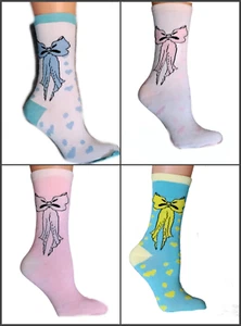 Women's Cute Bow Casual Crew Socks - Picture 1 of 14