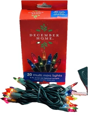 Juego de 20 mini luces navideñas múltiples para casa de vacaciones - cable verde de 5 pies - solo interior Foto 1 de 4