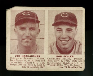 1941 Double Play Set-Break # 77/78. Joe Krakauskas/Bob Feller LOW GRADE (filler) - Picture 1 of 2