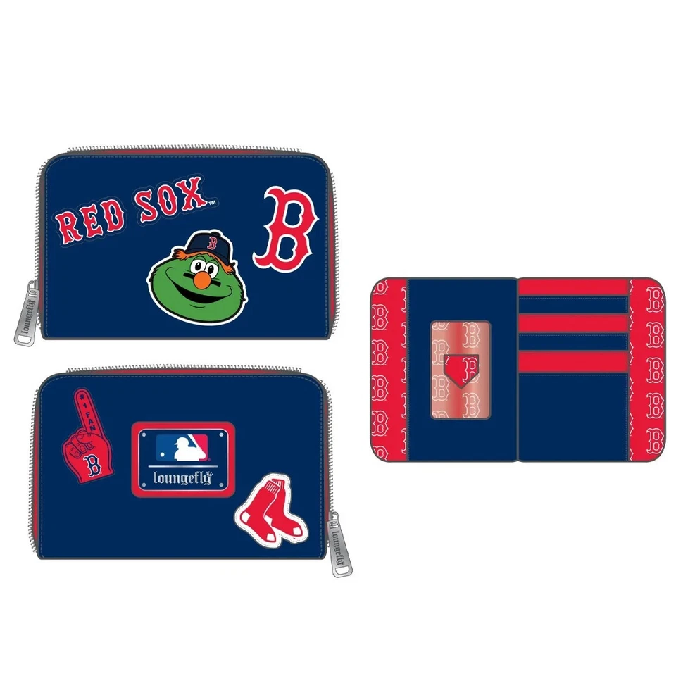 LOUNGEFLY MLB Boston Red Sox Patches Zip Around Wallet - Image 1 of 1
