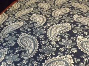 LAUREN HANCOCK PENZANCE WAVERLY FABRIC navy paisley florals  2YDS (minus 1") - Picture 1 of 8