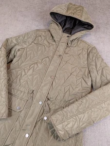 Avec Les Filles Anthropologie Parka Jacke Damen XS grün gesteppt Kapuze Mantel - Bild 1 von 9