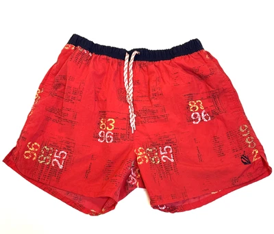 Baús de natação masculinos Nautica L vermelhos forrado de malha cordão - Imagem 1 de 3