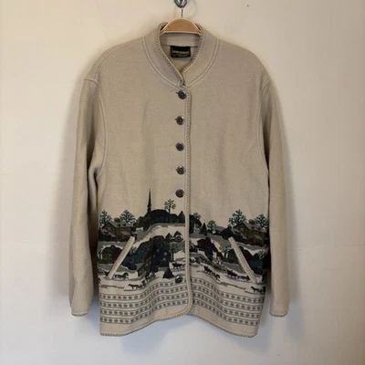 Geiger of Austria Boiled Wool Jacket Coat US 10 EU 42  Winter Graphic Christmas - Image 1 of 4