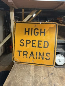 Vintage Old Train Railroad RR High Speed Trains Track Rail Road Street Sign USA - Picture 1 of 10