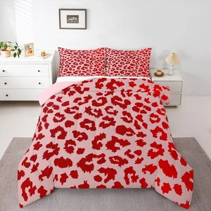 Leopardenmuster Bettdecke Set Twin Size Wildtierhaut Super Weich Damen Bettdi... - Bild 1 von 7