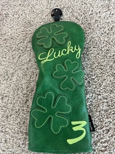 CUBIERTA DE MADERA DE CALLE DE LA SUERTE DE GOLF DIENTES GRANDES FORRADA DE VELLÓN TRÉBOL VERDE - Imagen 1 de 4