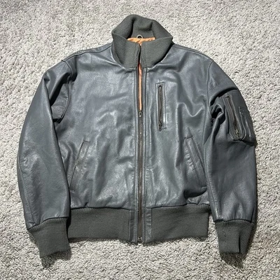 Vintage German Military Leather Flight Jacket Large Fit 52 Bundeswehr Luftwaffe - Image 1 of 4