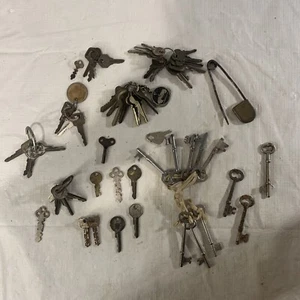 Posten 55 Vintage zufällige Schlüssel / authentische 11 Skelton Schlüssel 44 andere Schlüssel - Bild 1 von 13