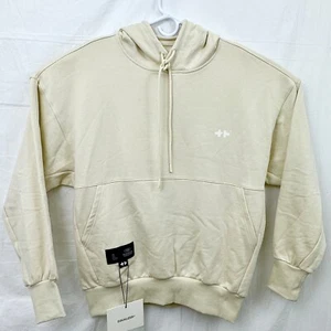 Japanese Kanji Long Sleeve Pullover Hoodie Unisex L Beige Equalizer Salute - Picture 1 of 11