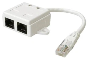 Cat5e Data/Data Ethernet Cable Economiser, RJ45 Male to 2x RJ45 Female - KAUDEN - Picture 1 of 1