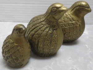 Set di 3 fagiani in ottone - grandi, medi, piccoli - Foto 1 di 11