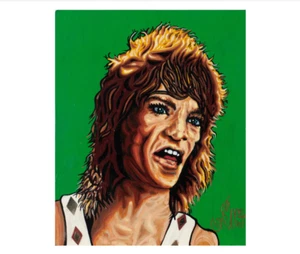 j.d. Pequeña pintura acrílica original Sipe sobre madera de Mick Jagger Rolling Stones - Imagen 1 de 13