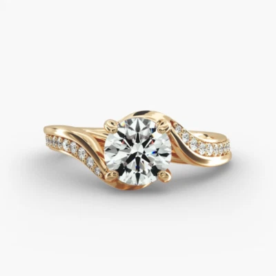 Wedding Rings IGI or GIA Certified Real Diamond Round 1.10 Carat 18K Yellow Gold - Image 1 of 4