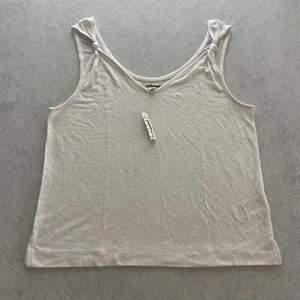 Camiseta sin mangas Madewell con correa anudada talla pequeña mezcla de lino blanca NR363 NUEVA CON ETIQUETAS - Imagen 1 de 7