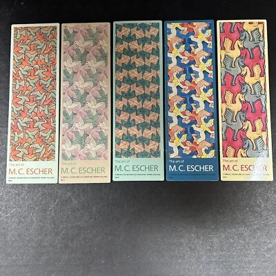 Vintage 1989 M.C. Escher Art BOOKMARKS Cordon Lot Of 5 - Image 1 of 2
