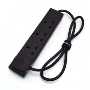 4-Gang Verlängerungskabel Schleppkabel schwarz Mehrfachstecker Stromkabel - 1m / 2m / 3m / 5m - Bild 1 von 16