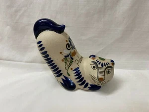 Unique Stylistic Mexican Ceramic Tonala Sassy Cat Figurine with an Attitude - Picture 1 of 4