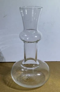Vintage Clear Glass Decanter Or Vase 5.5” Handblown Lightweight Unique - Picture 1 of 6