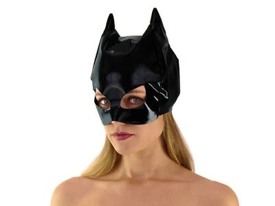 Schwarze Lack Katzenmaske glänzend Katzen Maske Catwoman Maske Cat Mask Nr. 5760 - Bild 1 von 4