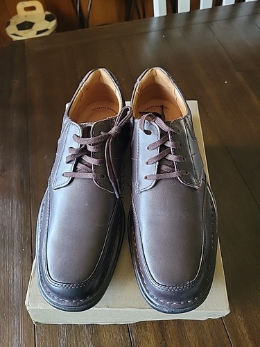 Scarpe Oxford Clarks da uomo in pizzo marrone scuro in pelle taglia 8