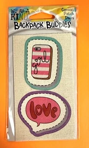 LOVE GIRL 2 PACK DIE CUT CANVAS 2.5" DECALS STICKERS FOR CLOTH FREE SHIP - Picture 1 of 1