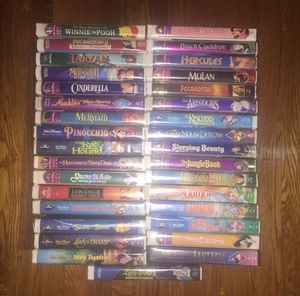 HUGE LOT 33 DISNEY VHS Black Diamond Classics Masterpiece Gold Collection RARE!! - Picture 1 of 4
