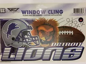 NFL Detroit Lions 4.5" x 8.5" Window Cling, New (50 Clings - Lion) - Picture 1 of 1