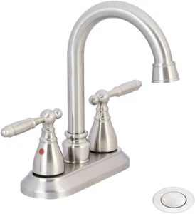 Amazon Basics AB-BF606-SN Basin Faucet-4-Inch, Satin Nickel - Picture 1 of 3
