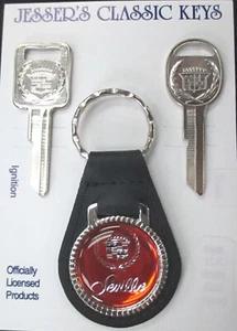 Red 32L2 Cadillac SEVILLE Classic Chrome A/B Keys Set 1983 1984 1985 1986 - Picture 1 of 7
