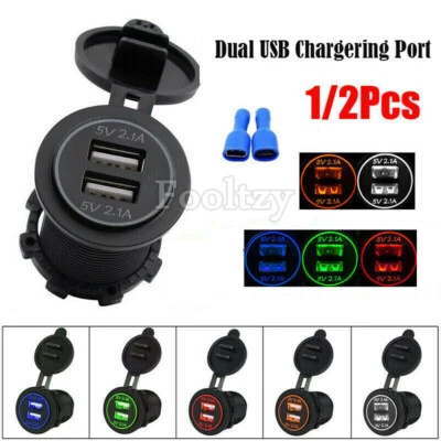 Cargador de Coche Doble Puerto USB Doble 12V Enchufe de Cigarrillo Enchufe Adaptador de Corriente - Imagen 1 de 4