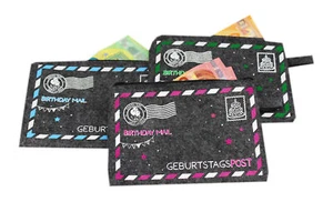 3er Set Geldgeschenkverpackung GEBURTSTAGSPOST für Geldgeschenke Geburtstag Filz - Bild 1 von 9