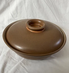 Heath Pottery Sandalwood Brown Beige 11 1/4” Covered Casserole Bowl w Lid - Picture 1 of 4