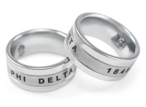 Phi Delta Theta Tungsten ring with laser etched letters with 1848 year NEW! - Picture 1 of 4