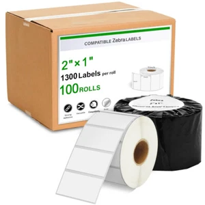 100Roll 2" x 1" Barcode UPC Marking Labels 1300 P/R Fits for Zebra LP2844 &Rollo - Picture 1 of 12