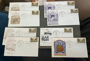 LOT x8 FDC #934 WWII ARMY CACHETS ! 1945 STAEHLE FLEETWOOD FIDELITY ANDERSON +!! - Picture 1 of 1