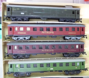 Piko H0 Lot Of 4 Express Train Cars 1950s Of The DR Era 3, Good, Very Old - Picture 1 of 5